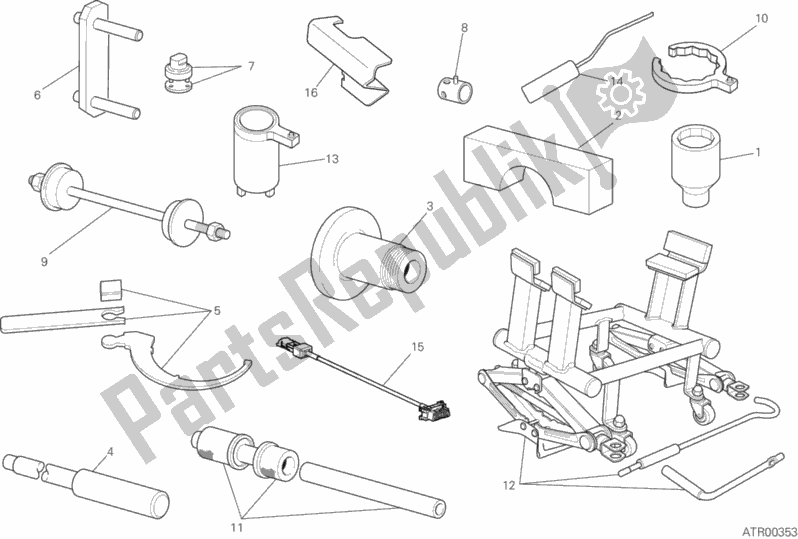 Todas as partes de 01b - Ferramentas De Serviço De Oficina do Ducati Multistrada 1200 S ABS 2015